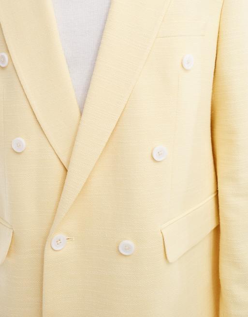 Viggo lisandro double breasted oversized suit jacket in lemon