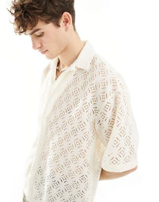 lyon short sleeve shirt in cream-White