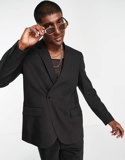 Viggo – Nueve – Asymmetrischer Anzugblazer in Schwarz