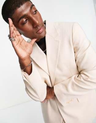 Viggo pierre relaxed suit blazer in beige - ASOS Price Checker