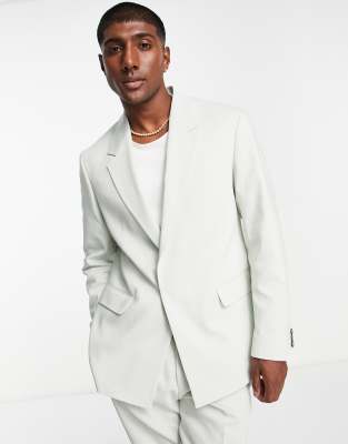 Viggo pierre relaxed suit blazer in sage - ASOS Price Checker