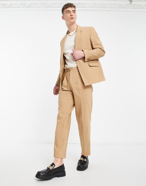 Beige suit pants