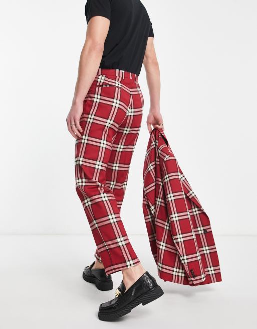 Red plaid pants forever hot sale 21