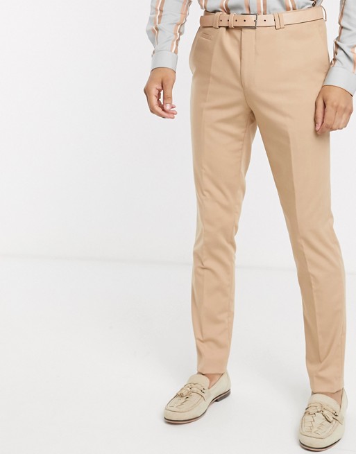 Viggo recycled polyester suit trousers in tan