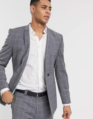 gray windowpane blazer