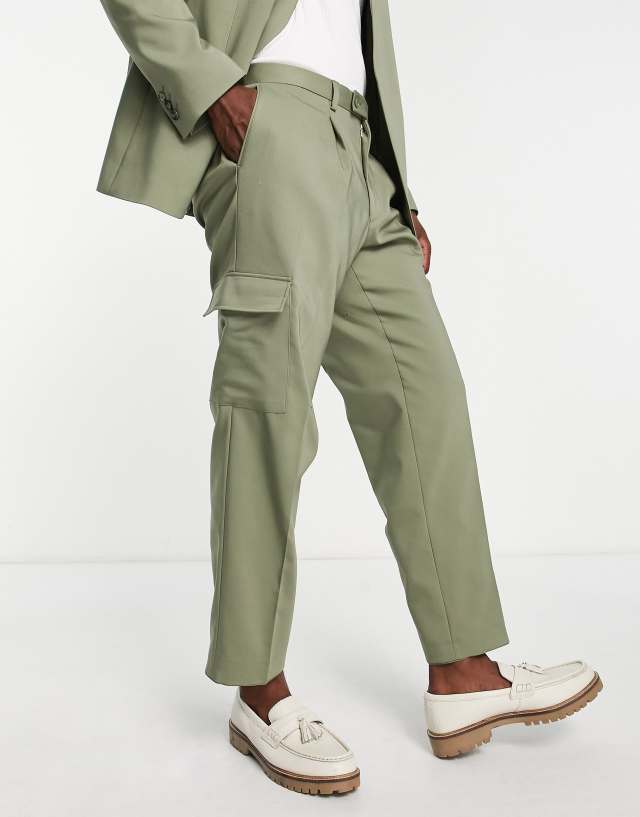 Viggo - viera technical suit cargo trousers in khaki