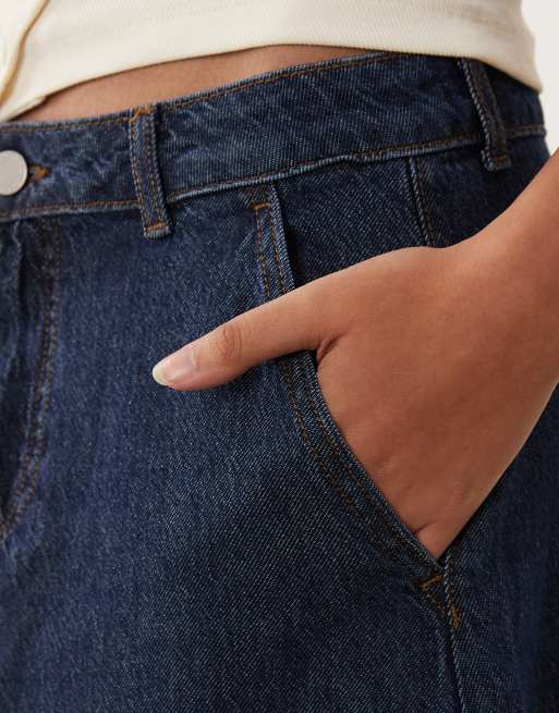 Vila A-form denim maxinederdel i mørkeblå vask, 2 af 5