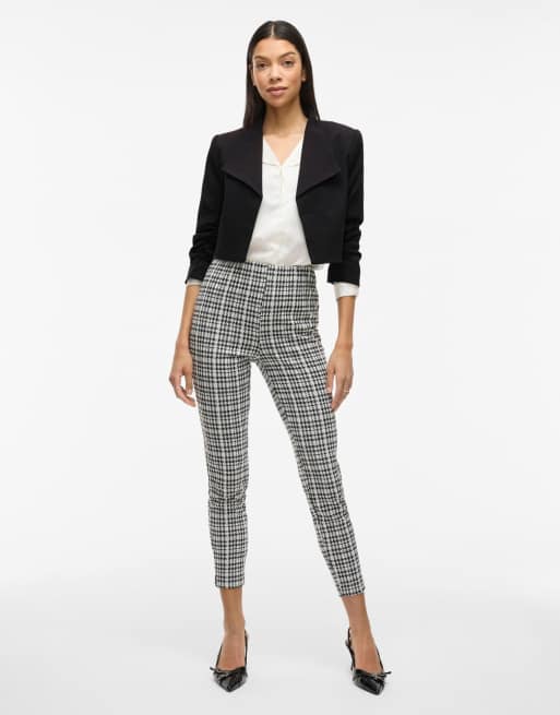 Vila åben cropped blazer i sort, 3 af 7