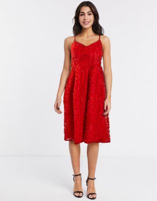 cheap red skater dress