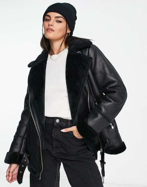 aviator jacket in black | ASOS