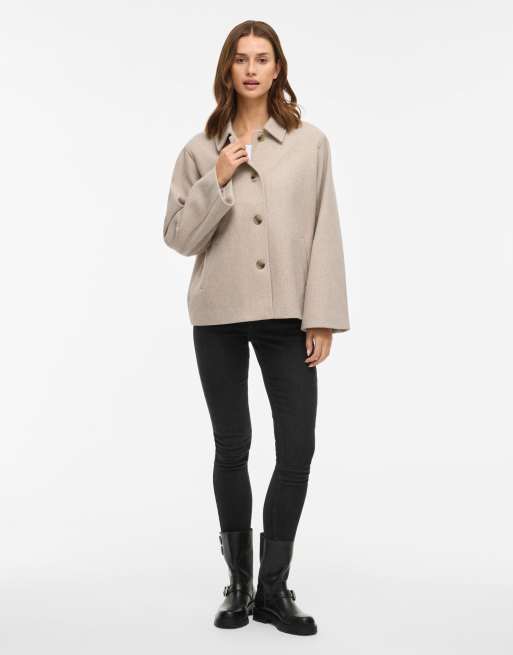 VILA – Beige, melerad jacka, 3 av 7
