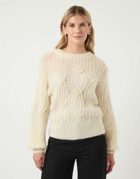 VILA – Beige, stickad pullover - view 1