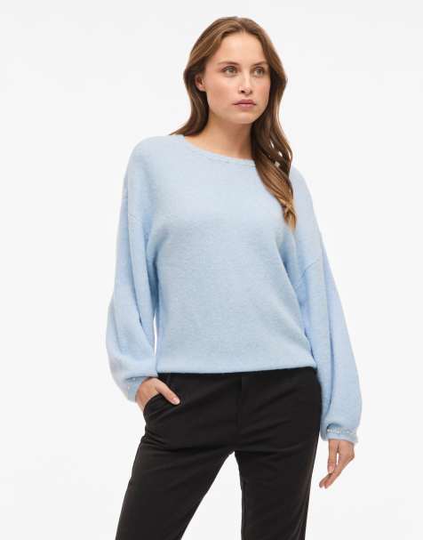 Vila Knitted pullover in winter sky