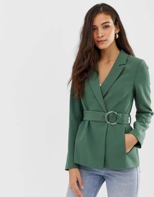 Vila Belted Blazer-Green