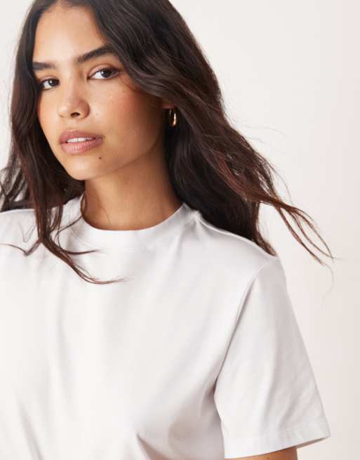 VILA – Biały T-shirt oversize o fasonie boyfriend, 2 z 4