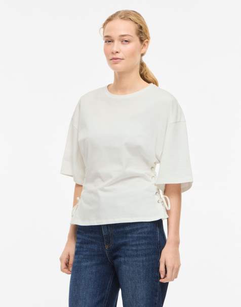 Vila Short sleeved top in cloud dancer