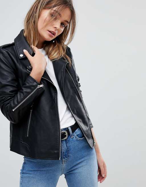 Vila – Biker-Jacke aus Kunstleder