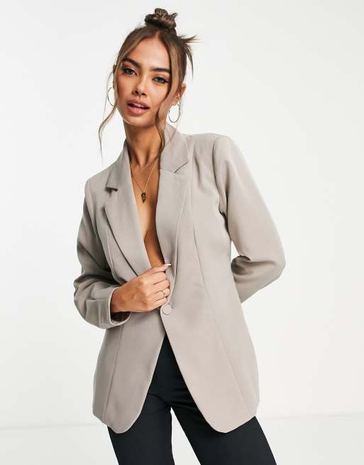 Vila - Blazer ajusté à boutonnage simple - Camel