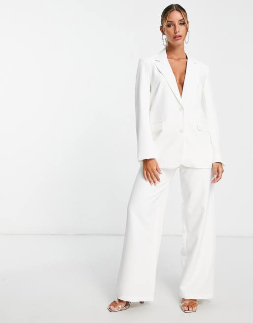 Vila Blazer ajust oversize de tailleur de mari e Blanc ASOS