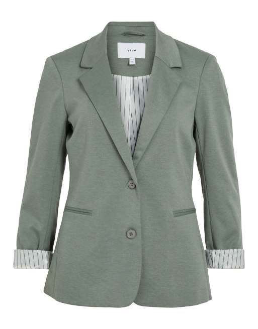 VILA - Blazer color corona d'alloro, 6 di 7