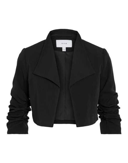Vila - Blazer corto aperto nero, 6 di 7