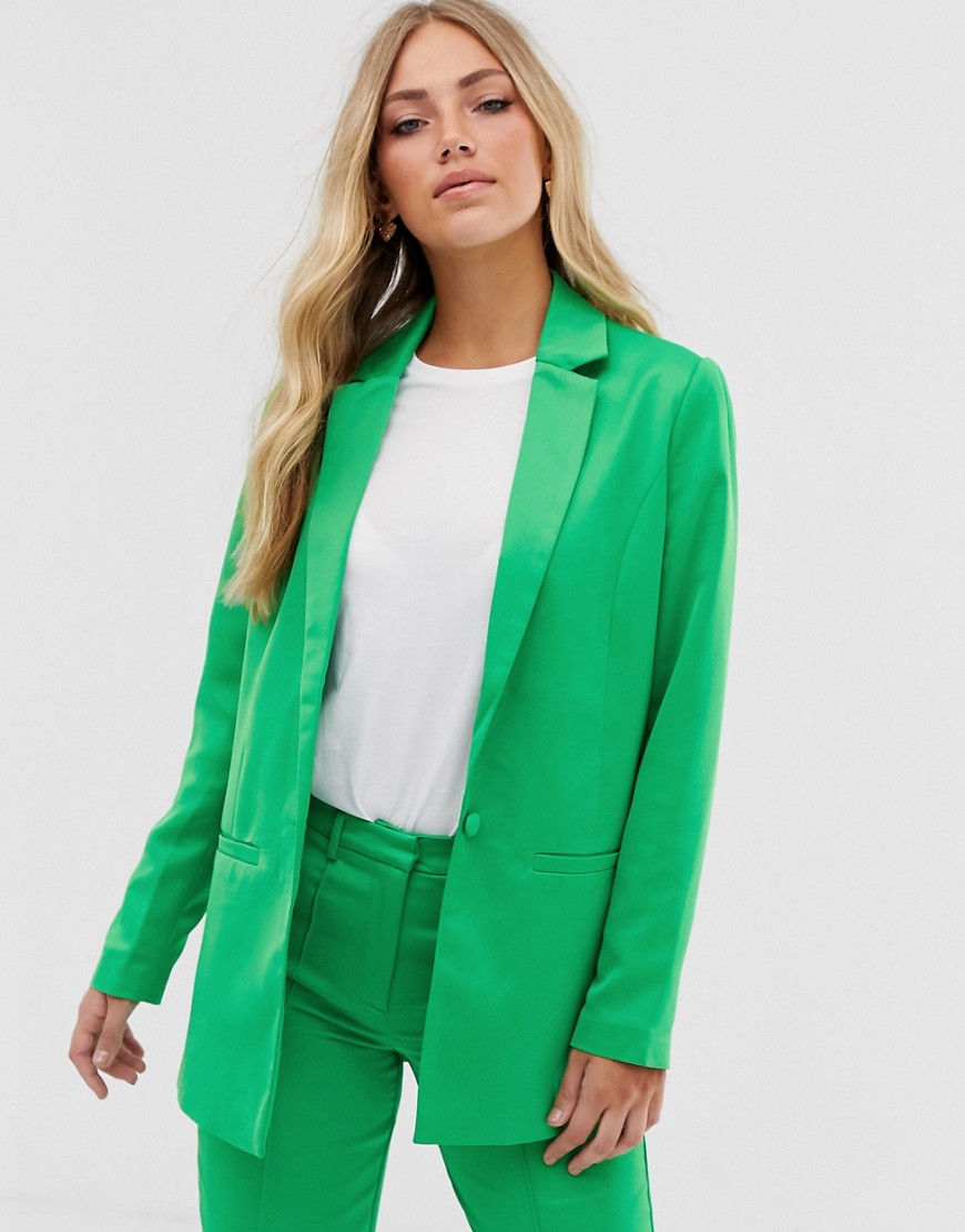 vila - blazer da abito oversize-verde