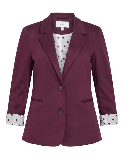 VILA - Blazer in diep donkerrood, 6 van 7
