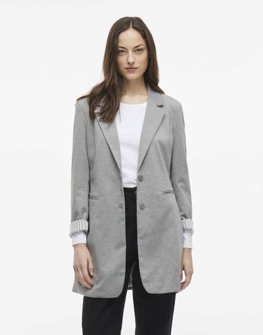 VILA - Blazer in gemêleerd lichtgrijs