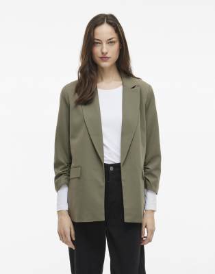 Vila - Blazer in Khaki-Grün
