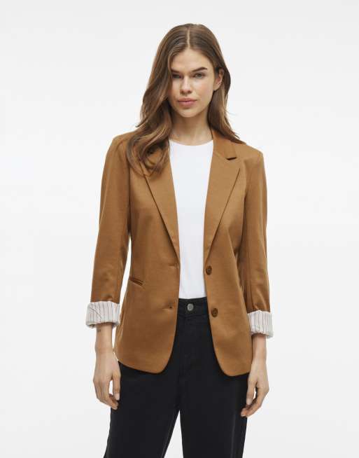 VILA - Blazer in tabaksbruin