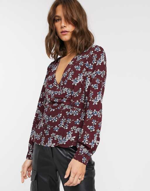 Vila - Blouse cache-cœur à fleurs | ASOS