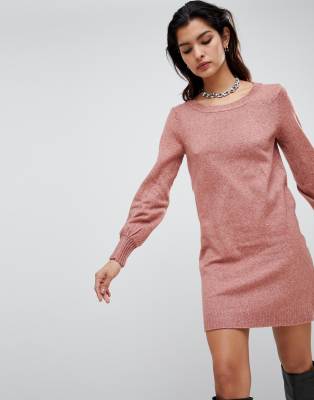 boat neck knit dress