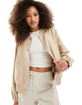 Vila - Bomberjacke in meliertem Beige-Neutral