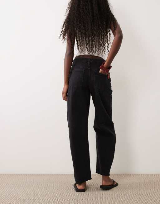 Vila Brady barrel leg jeans in black, 3 of 5