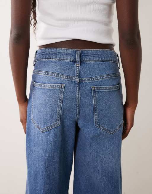 Vila Brady barrel leg jeans in middenblauw, 5 van 5