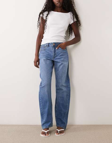 Vila Brady Barrel-Leg-Jeans in Mittelblau - view 1