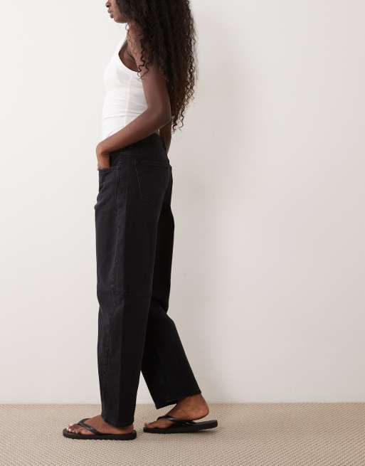 Vila Brady barrel leg jeans in zwart, 2 van 5