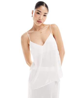 Vila - Bridal - Camisole-Oberteil aus Satin in Weiß, Kombiteil