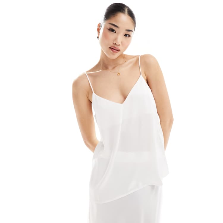 Satin white cami discount