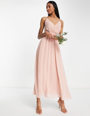 Pink maxi cheap bridesmaid dresses