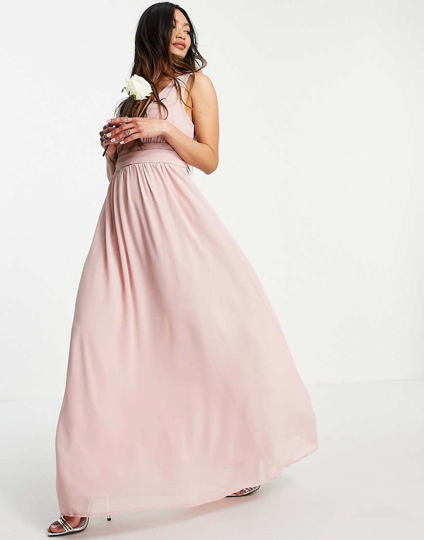 Vila Bridesmaid maxi dress in pink