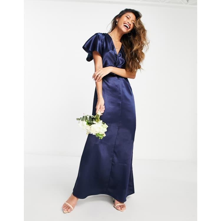 ghost bluebell satin dress