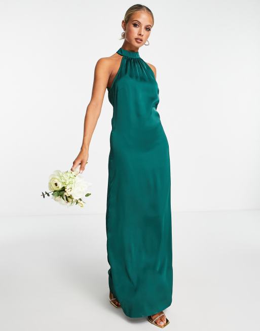 Halter Neck Silky Satin Bridesmaid Dress, 51% OFF