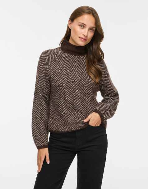 Vila – Brun, stickad pullover - view 1