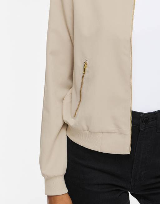 Vila Bubble ribbed v-neck zip-up bomber jacket in silver lining, 4 of 6