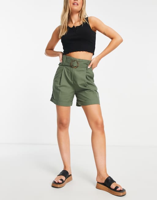 High rise khaki on sale shorts