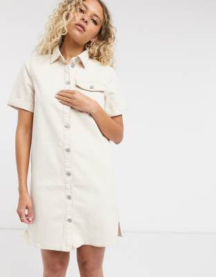 asos white denim dress