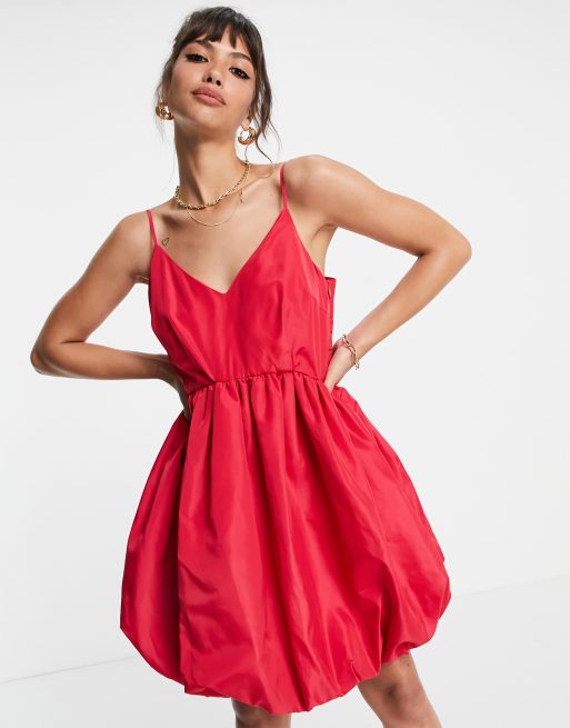 Vila - Cami jurk met pofrok in roze