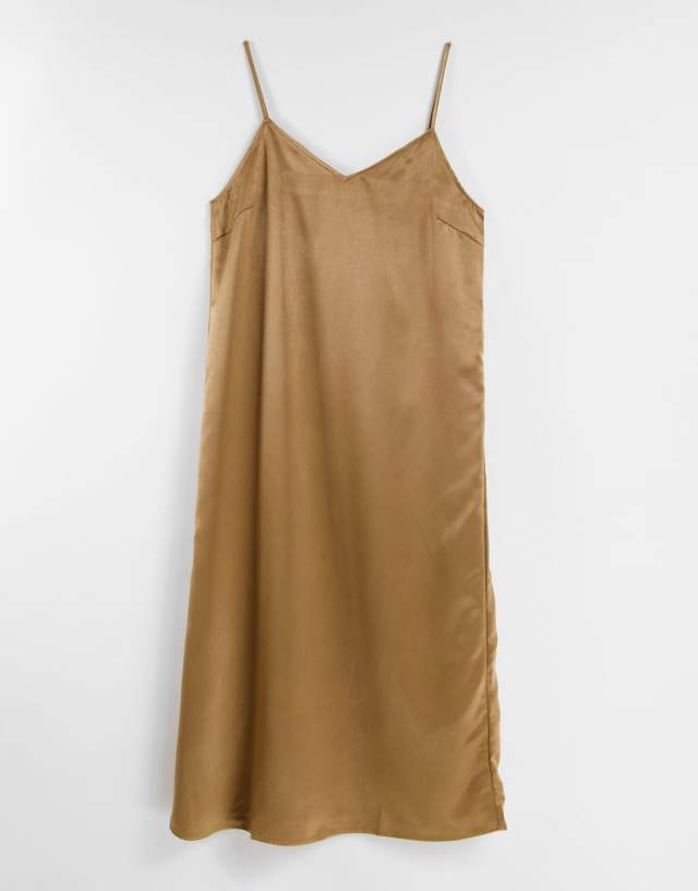 Vila cami midi dress in camel