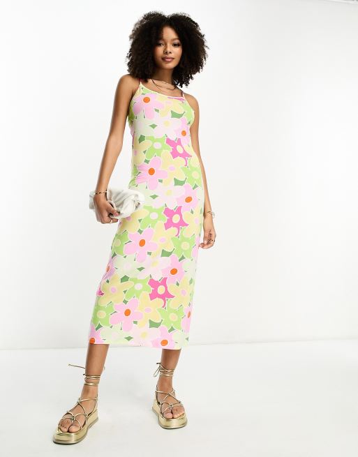 Vila cami midi dress in garden retro floral ASOS